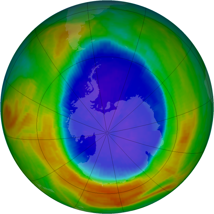 Antarctic ozone map for 17 September 2002